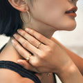 Gold Tone Open Star Crystal Adjustable Finger Rings view 3