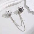 Silver Tone Sun Crystal Metal Brooch Pin for Jackets and Lapels view 3