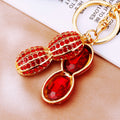 Jeweled Money Peanut Keychains in Red and Yellow with Two Wrist Loop Options view 7