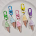 Flocked Soft Serve Ice Cream Cone Keychains 5 Colors view 1