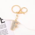 Gold Rhinestone Letter Keychain A to Z Initial Bag Charm view 11