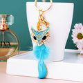 Jeweled Fox Faux Fur Pom Keychains in Six Colors plus Assorted Option view 4