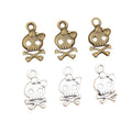 Bow Skull and Crossbones Metal Charms in Two Finishes view 5