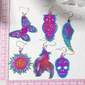 Silver Tone Rainbow Openwork Novelty Hook Earrings view 5