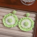 Eleven Color Woven Sunburst Round Statement Earrings view 10