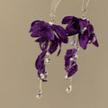 Fabric Flower and Pearl Drop Earrings in Five Colors view 8