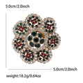 Round Crystal Flower Brooch with Antique Gold Petal Setting view 5