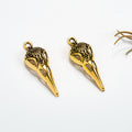 Bird Skull Detailed Metal Charm in 4 Decorative Finishes view 4