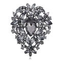 Silver Tone Heart Crystal Nine Designs Metal Brooch Pin view 7