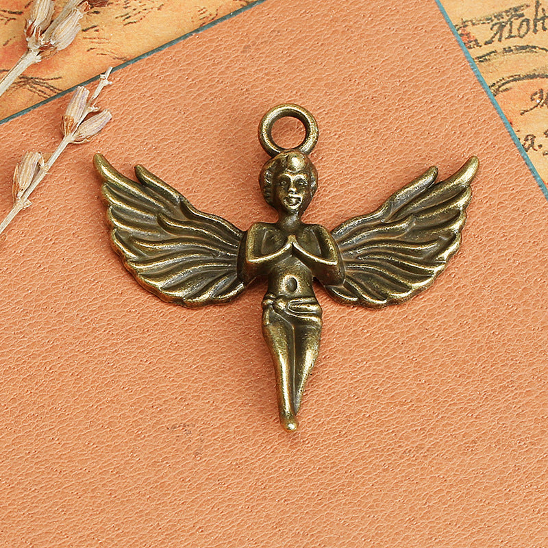 44×40mm 3D Six-Wing Angel Alloy Pendant