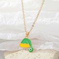 Gold Tone Colorful Santa Hat Evil Eye Pendant Necklaces view 5