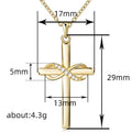 Infinity-Knot Wrapped Cross Pendant Necklace In Polished Gold Tone view 4