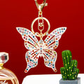 Large Square Wing Multicolor Crystal Butterfly Keychain view 1