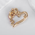 Heart Crystal Metal Brooch Pin for Jackets and Lapels view 3