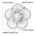 Openwork Pearl Flower Brooch in Rose Gold or Silver Tone view 5