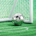Silver Tone Soccer Ball Pendant Necklace Crystal Accents view 3