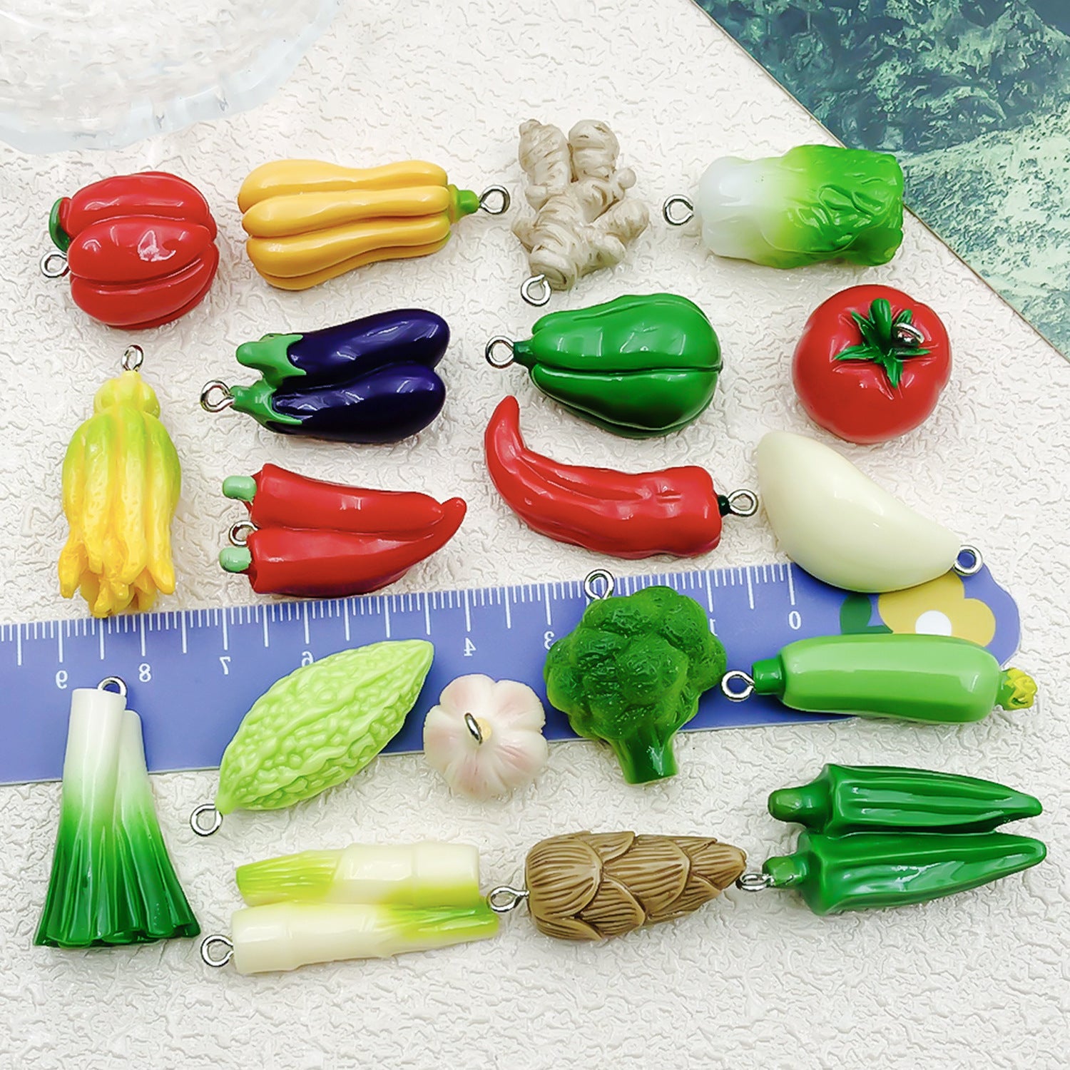 Acrylic Simulated Vegetable Chili Tomato Charm Pendant for DIY Earrings Necklace Keychain Jewelry