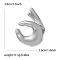Polished Alloy OK Hand Gesture Brooch Gold Silver Tone view 7