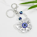 Evil Eye Elephant Heart Butterfly Charm Keychain with Blue Beads view 4