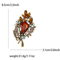 Crystal Leaf Spray Brooch with Faceted Stones for Jackets and Scarves view 7