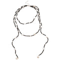 Black and White Beaded Layered Tassel Necklace Fashion Jewelry view 5