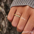Gold Tone Infinity Link Band Ring Polished Metal Jewelry view 4
