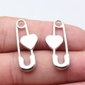 Heart Accent Safety Pin Charms in Four Metal Finishes view 6