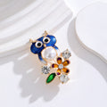 Blue Gold Tone Owl Enamel Metal Brooch Pin for Jackets and Lapels view 4