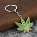 Rhinestone Maple Leaf Zinc Alloy Keychain Fashion Bag Charm