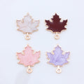 Gold Tone Maple Leaf Enamel Charms in Four Soft Colors view 3