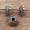 Antique Silver Double Sided Scroll Disc Metal Spacer Bead view 2