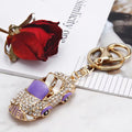 Rhinestone Convertible Car Keychain Metal Enamel Bag Charm view 6
