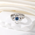 Gold and Silver Tone Flower Evil Eye Fashion Rings view 3
