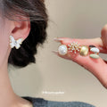 Pearl Butterfly Mixed Stud Earring Ten Piece Color Sets view 2