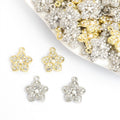 Crystal-Accented And Pearl-Look Gold Silver Flower Jewelry Pendants in 2 Styles view 1