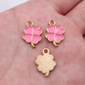 Gold Tone Four Leaf Clover Enamel Charms in Four Colors view 6