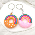 Rainbow Soft Donut Keychain Four Color Star Styles view 4
