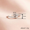 Silver Tone Double Heart CZ Bypass Ring Sizes 6-10 view 4