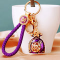 Jeweled Large Fortune Pouch Keychains in Four Colors with Wrist Loops view 2
