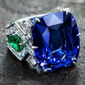 Silver Tone Cushion Blue Green Pear Side Ring Sizes 6-10 view 2