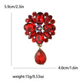 Crystal Flower Cluster Brooch With Teardrop in Eight Colors view 4