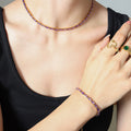 Baguette Zircon Tennis Necklace Bracelet Set Metal view 12