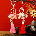 Lotus Fan Tassel Keychains in Four Colors plus Assorted Option view 5