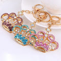Rhinestone Crown Keychain Gold Metal Crystal Bag Charm view 1