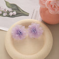 Six Color Translucent Layered Flower Statement Stud Earrings view 8