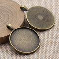 Plain Round 30 mm Cabochon Pendant Setting in Bronze Tone view 2