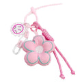 Embroidered Padded Flower Charm Keychain With Beaded Wrist Strap view 5