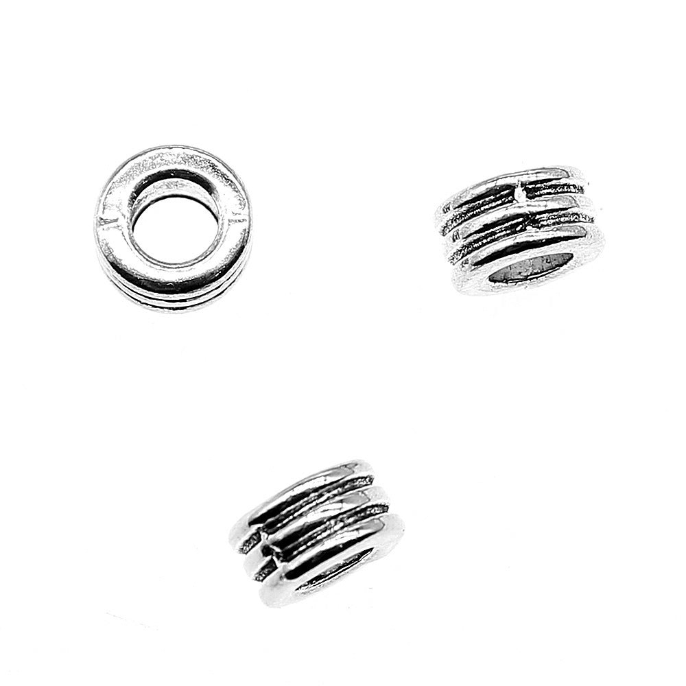6x6x3mm 0.5g Multicolor Zinc Alloy Round Large Hole Spacer Beads for Bracelet Necklace Jewelry Making