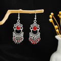 Silver Filigree Crystal Tassel Drop Earrings Boho Nine Styles view 10
