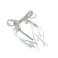 Satin Ribbon Bow Duckbill Clip With Pearl Blooms 4 Colors view 5